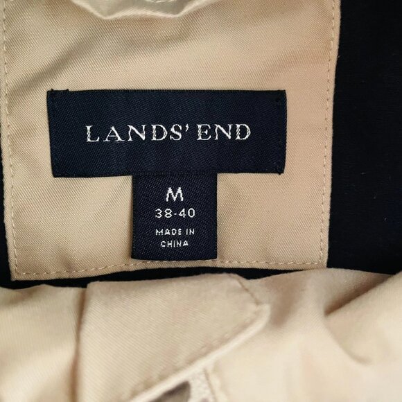Lands' End Mens Ivory Long Sleeve Full Zip Removable Hooded Chore Jacket Size M - Picture 4 of 11